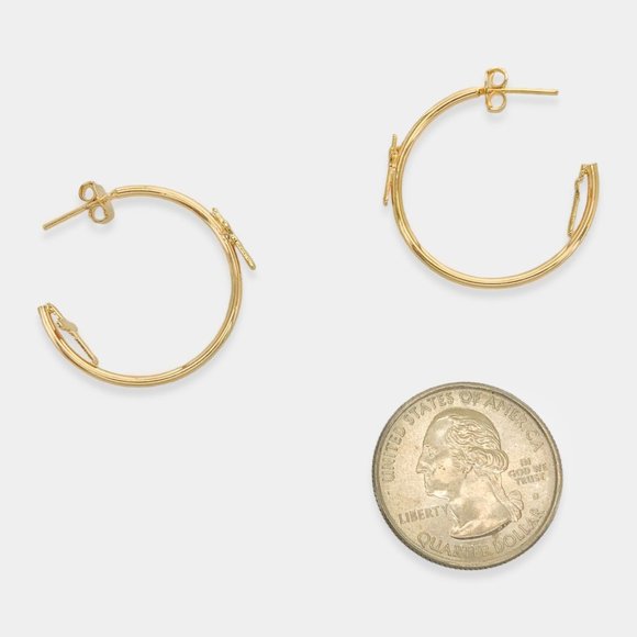 NEW 18K Gold Filled Double Cross Hoop Earrings - Picture 5 of 5